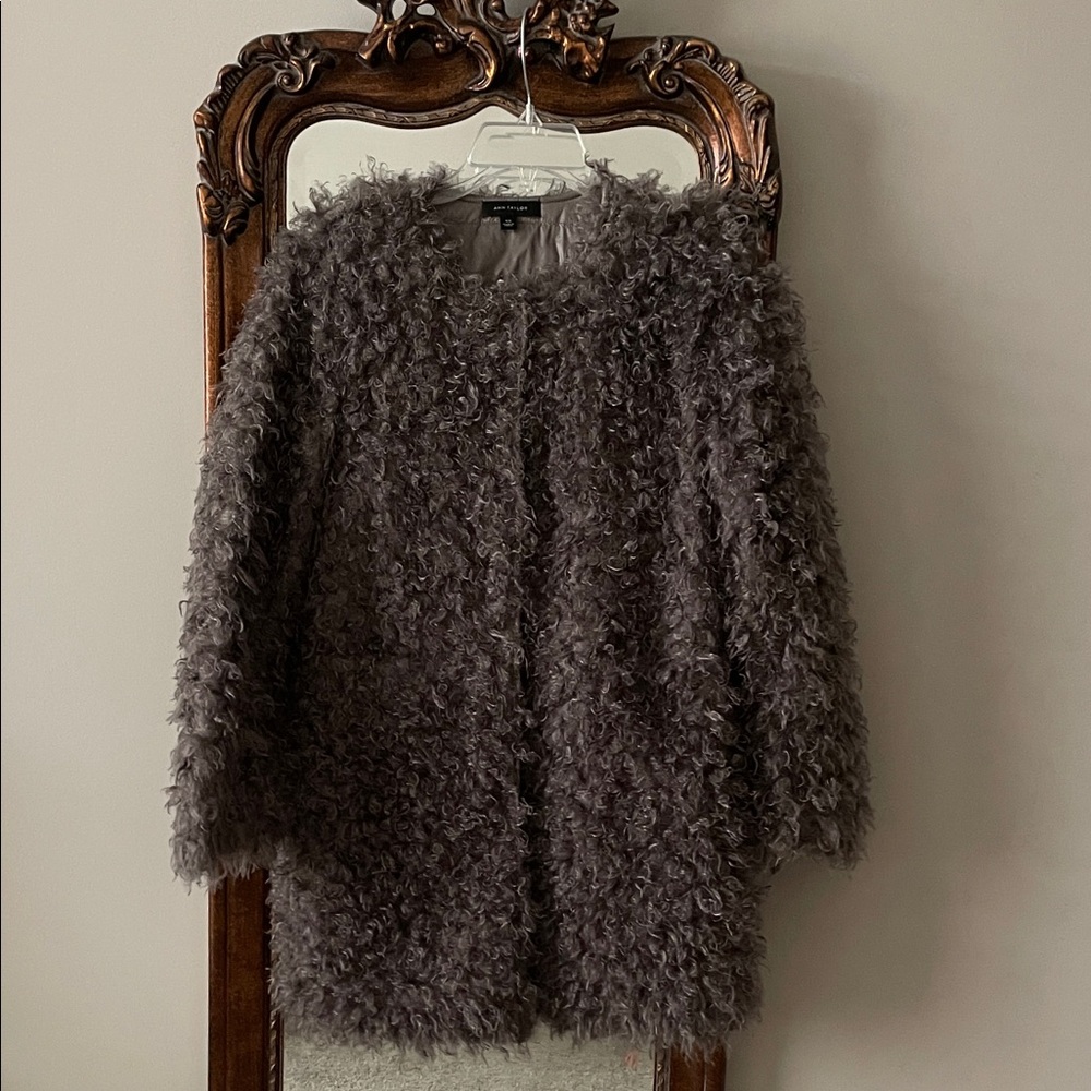 Ann Taylor Faux Mongolian Reversible Coat
